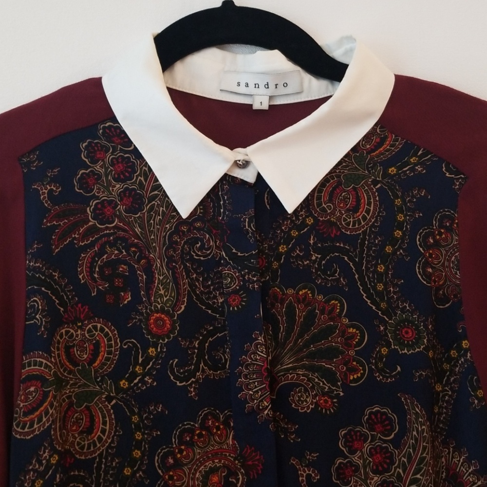 Sandro maroon paisley dress